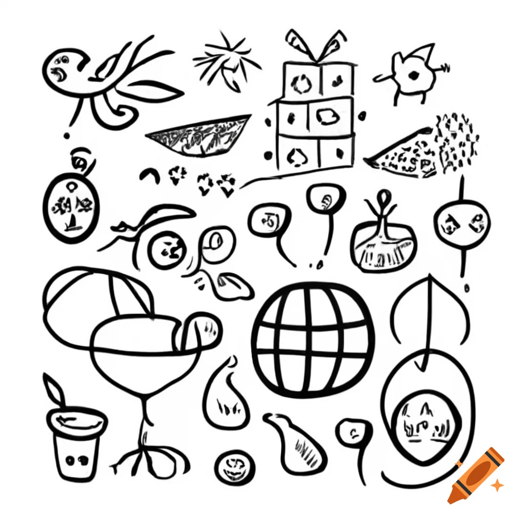 Doodle art reflecting a free, avant-garde atmosphere filled with creativity and connection