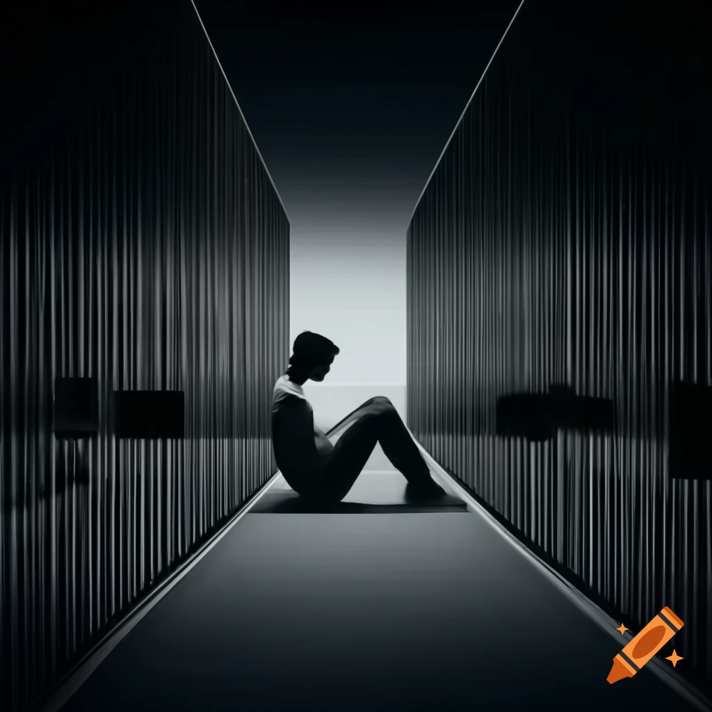 Person in dark enclosed space symbolizing psychological isolation and defense mechanisms