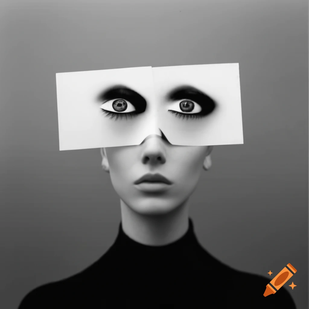 Black And White Image Of A Mime With Painted Face And Paper Boat On black-and-white-image-of-a-mime-with-painted-face-and-paper-boat-on