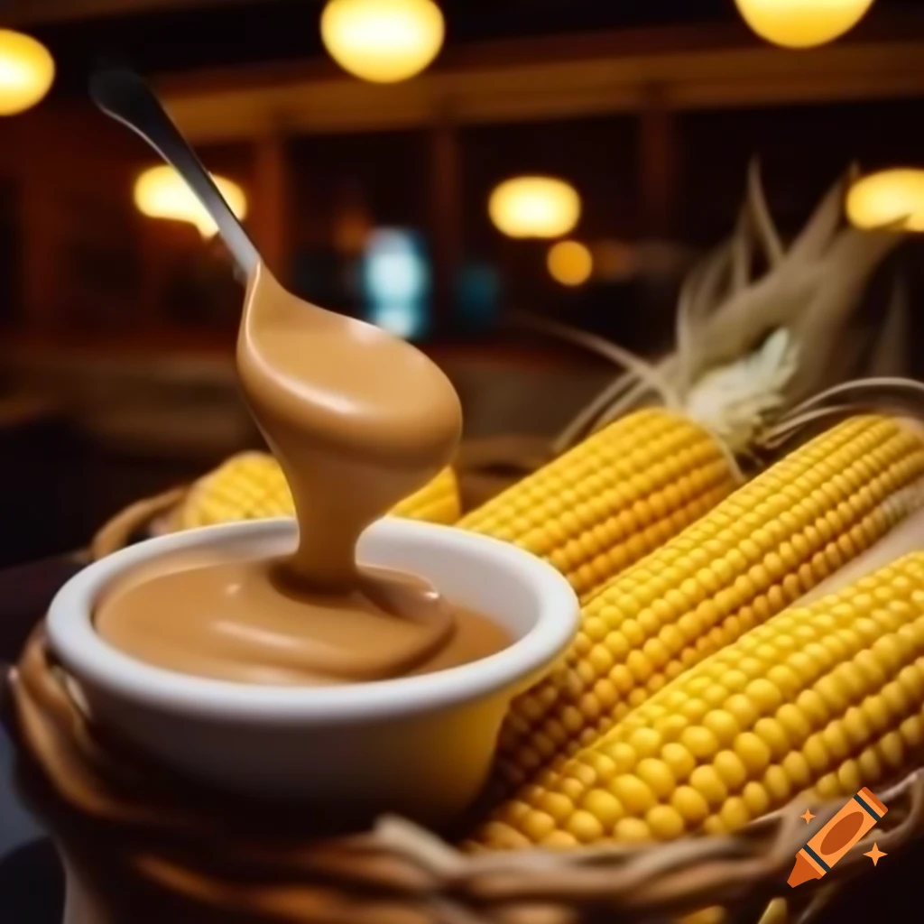 Peanut butter and corn characters relaxing in a lounge