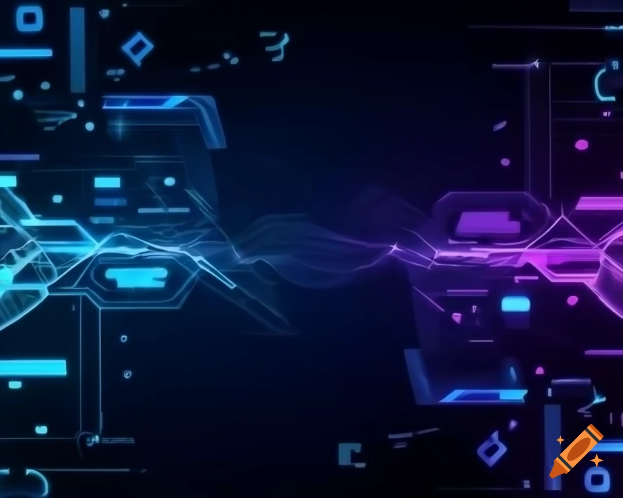 Futuristic Web3 header background with dark blue to purple gradient and abstract blockchain elements
