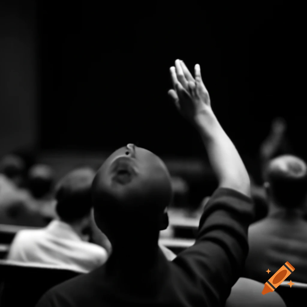 Man raising hand during a lecture