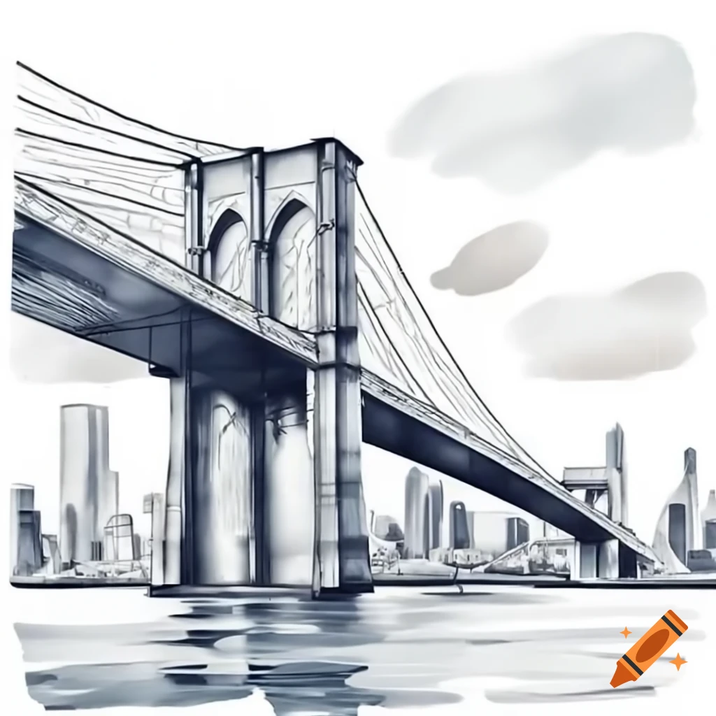 Brooklyn Bridge captured in black and white