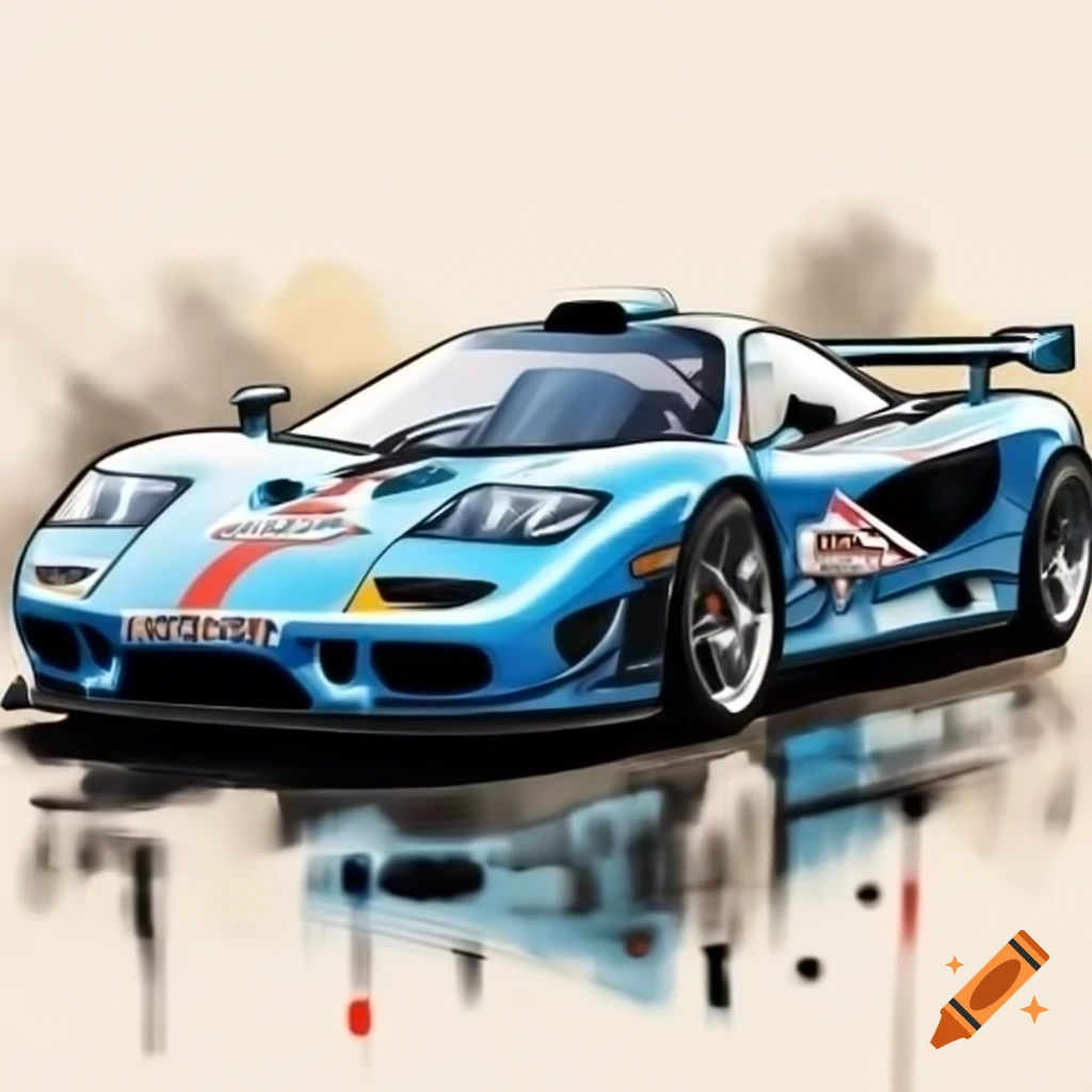 1995 McLaren F1 GTR in dark blue and light grey racing livery