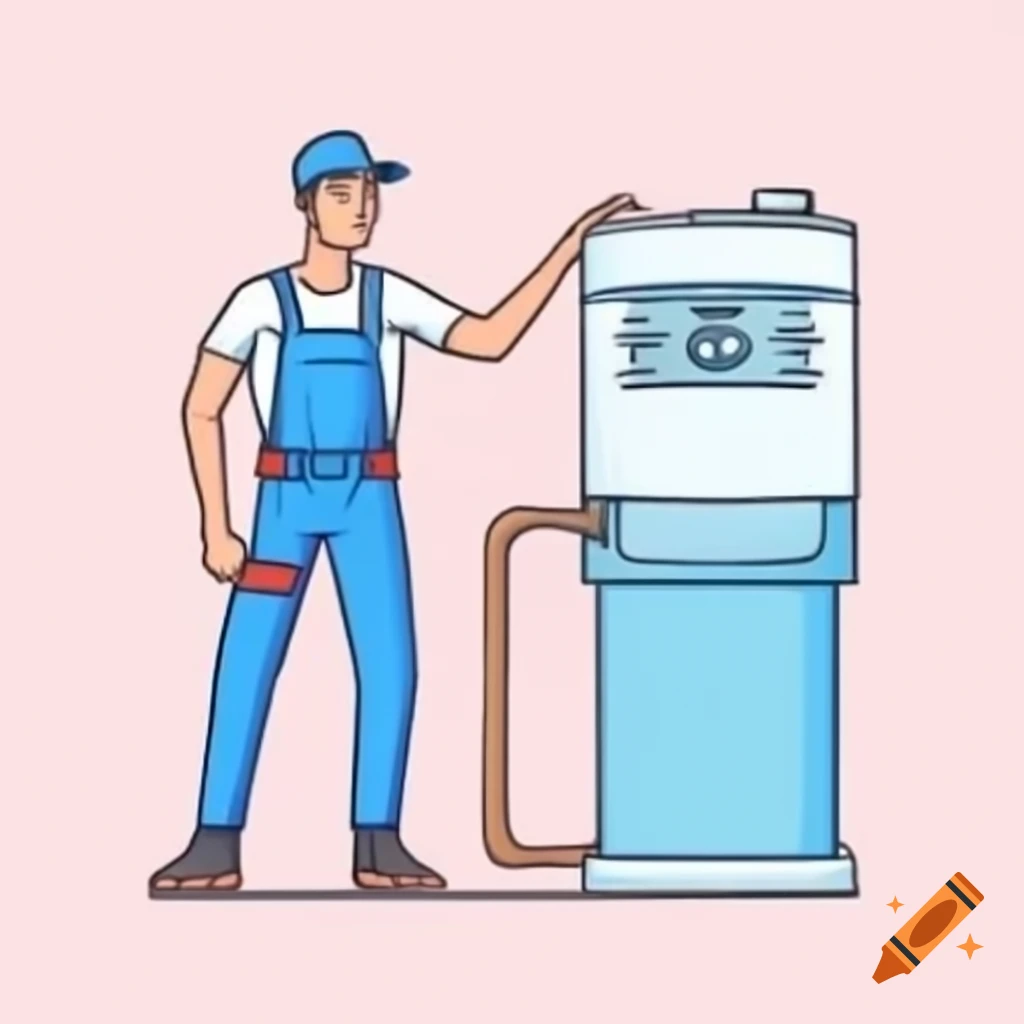 Repairman installing water purifier