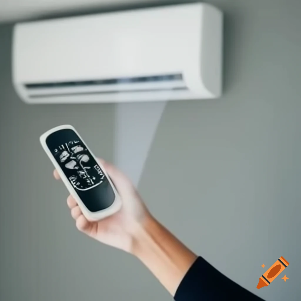Advertisement for air conditioner remote featuring modern design and functionality