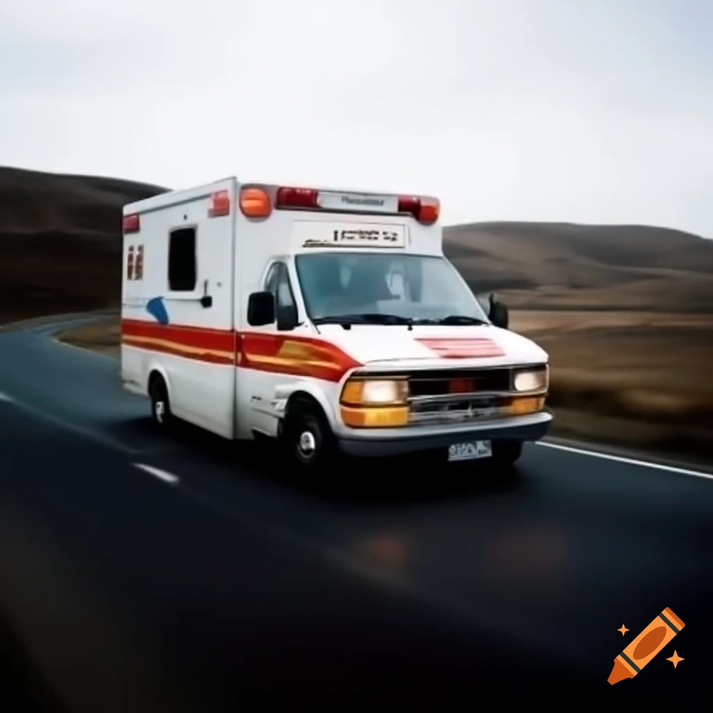 Ambulance driving on the road