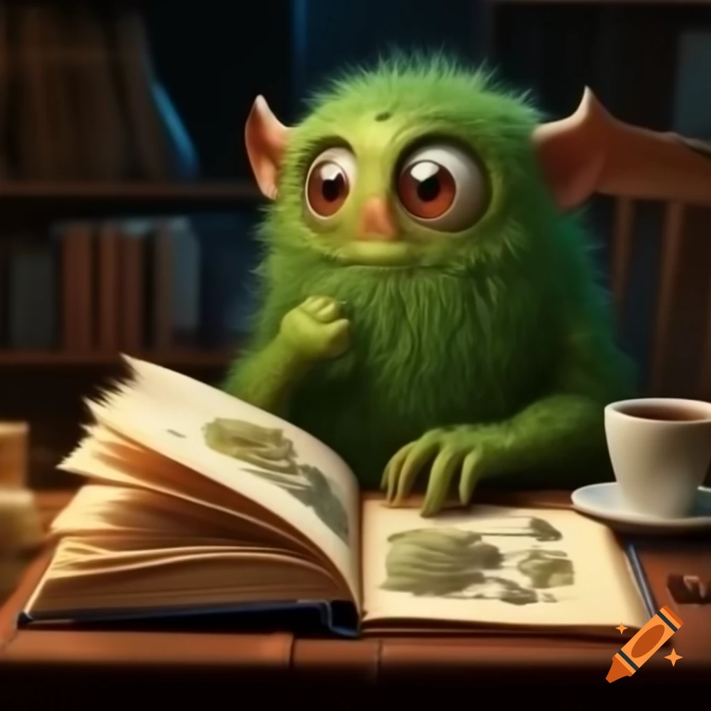 Young creature with book and coffee in morning setting