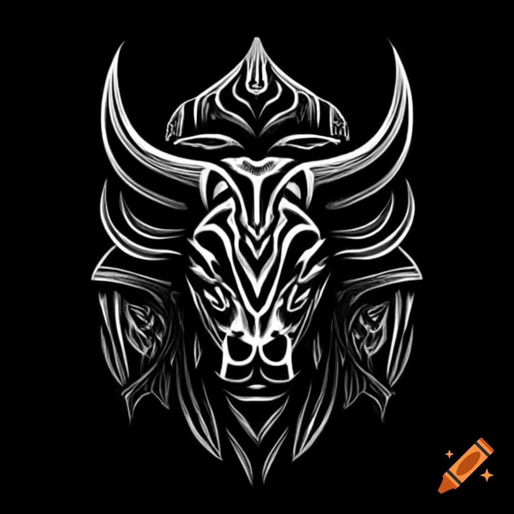 Maori tribal bull tattoo design