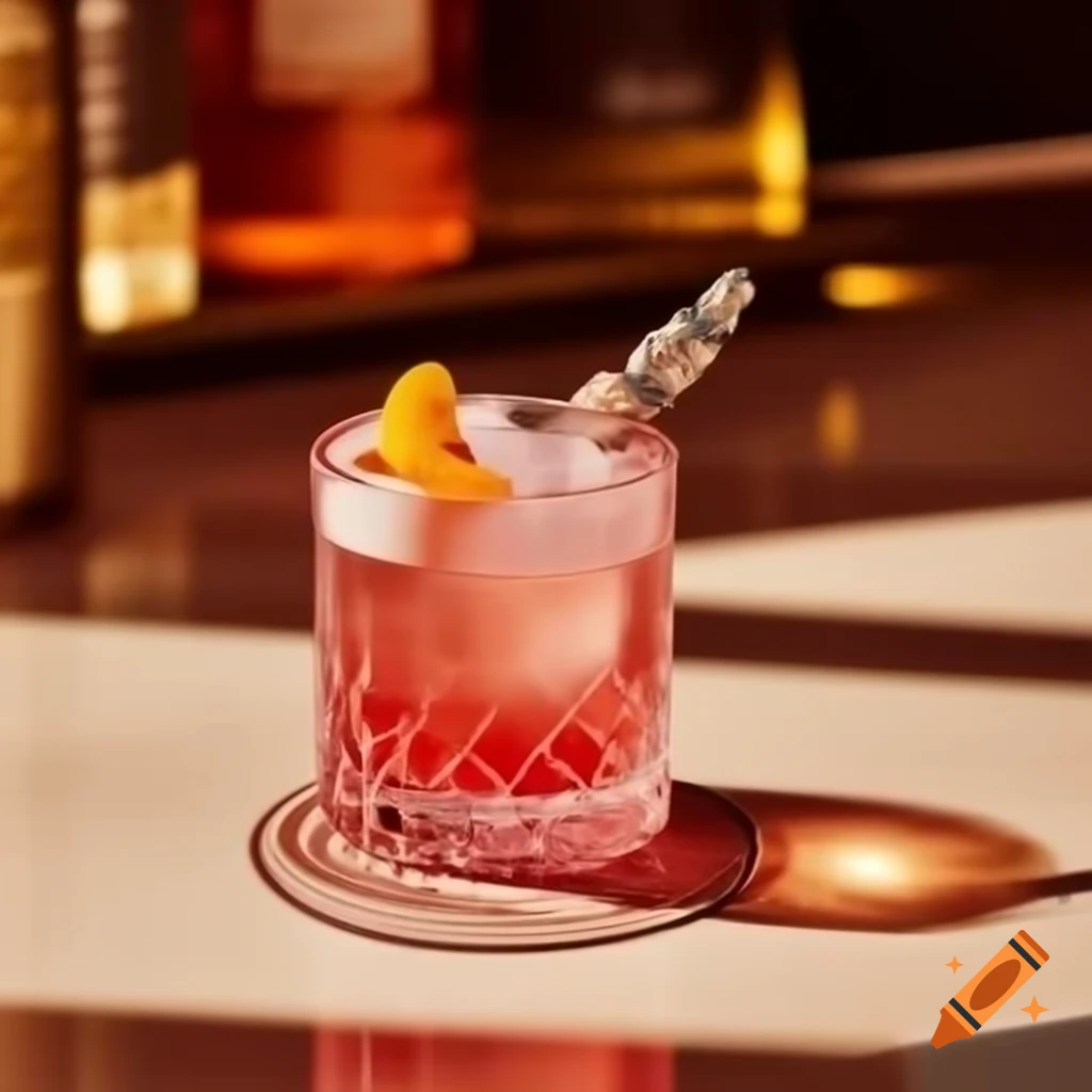 Blushing pink cocktail crafted with fruit and spirits in a coupe