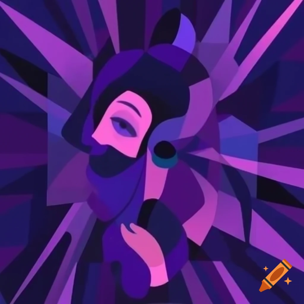 Creative purple artwork with abstract design