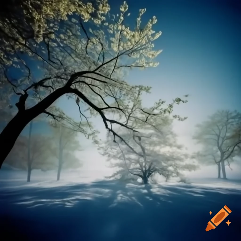 Photorealistic nature scenery evoking spring atmosphere with wintery elements