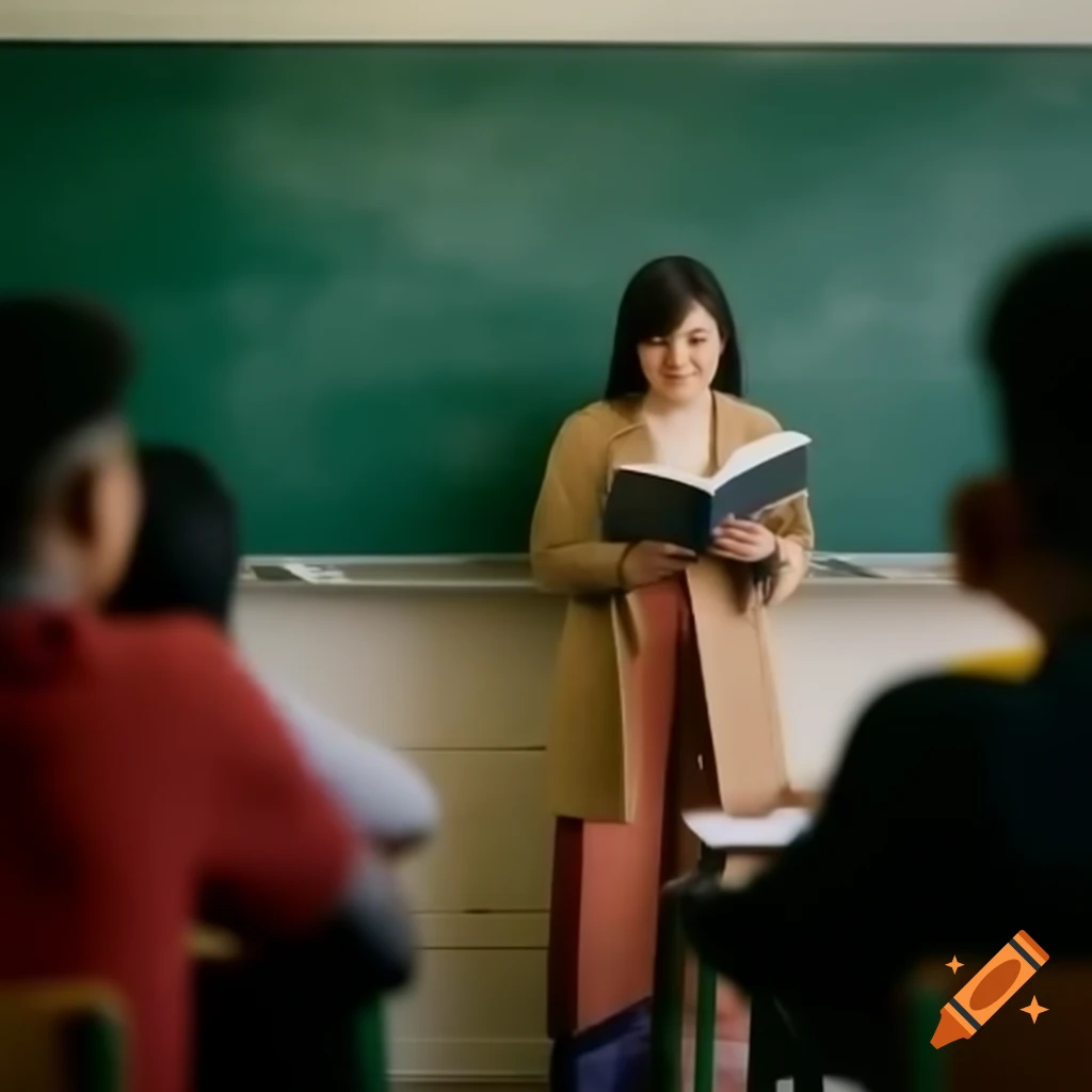 Professor reading to college students in a classroom