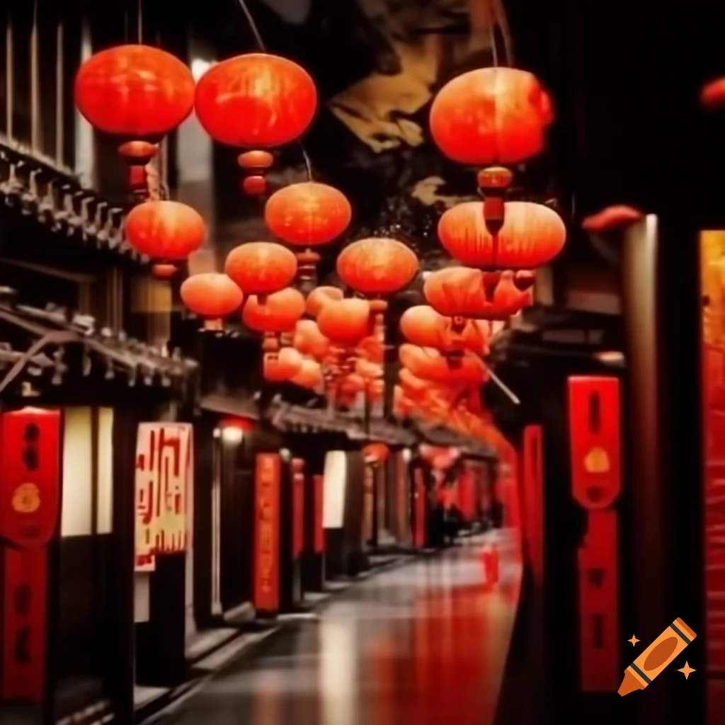 Chinese New Year celebration decorations and symbols