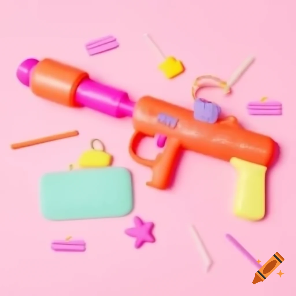Cute plastic laser tag gun evoking nostalgia