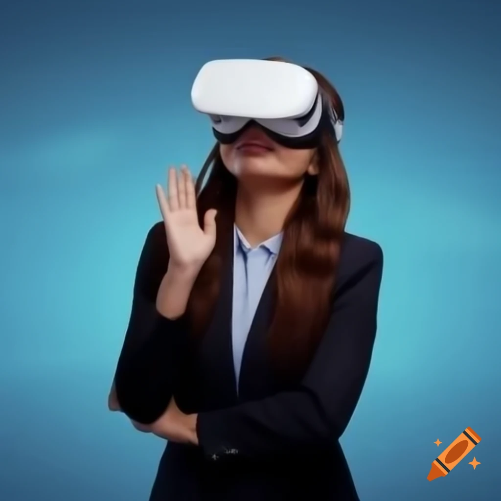 Professional wearing virtual reality glasses while designing