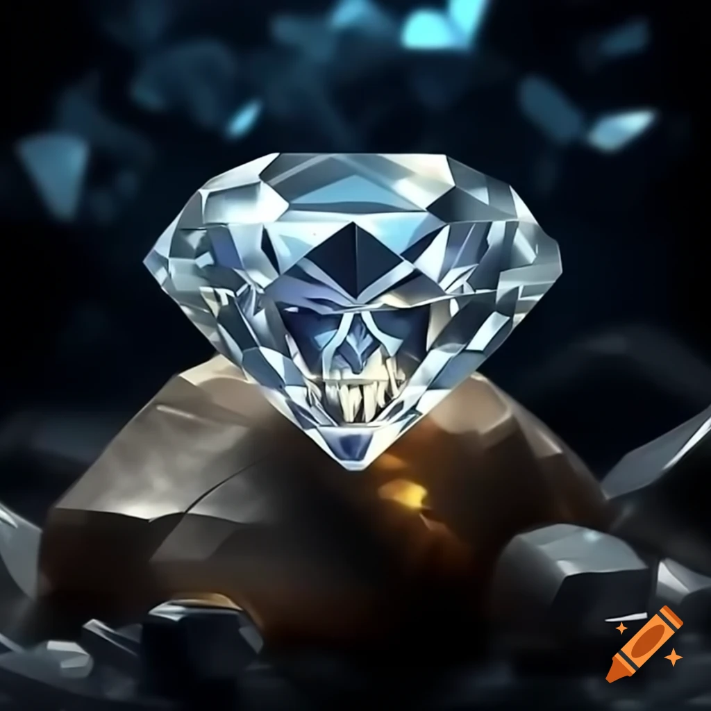 Freshly mined diamond gemstone surrounded by rocky ore