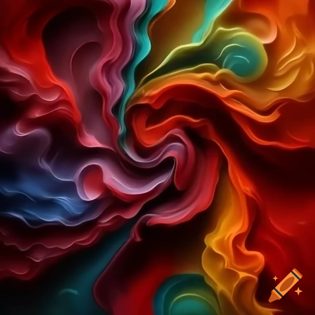 Abstract painting with vibrant colors and swirling patterns expressing freedom and creativity