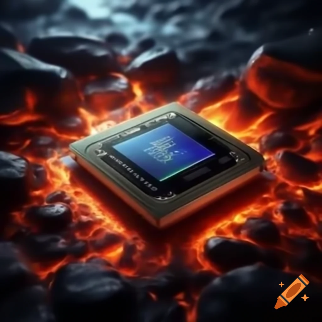 Samsung Exynos CPU surrounded by lava