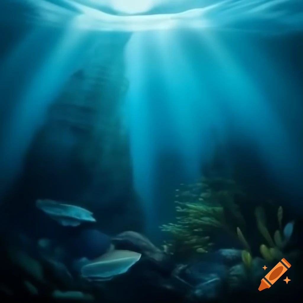 Underwater scene with lush green vegetation