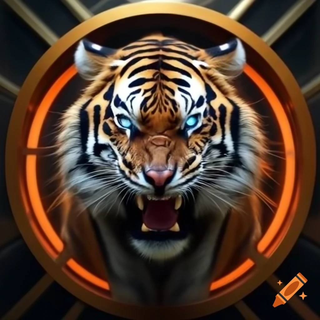 Iconic Amur tiger design symbolizing strength with orange detailing