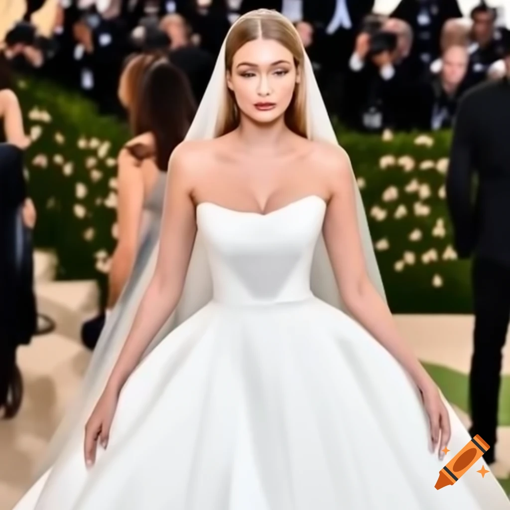 Gigi Hadid wearing elegant wedding dress