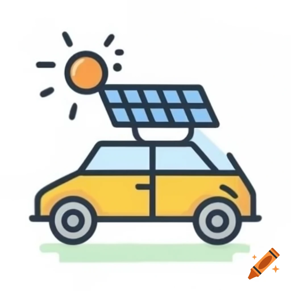 Illustration of a solar powered car