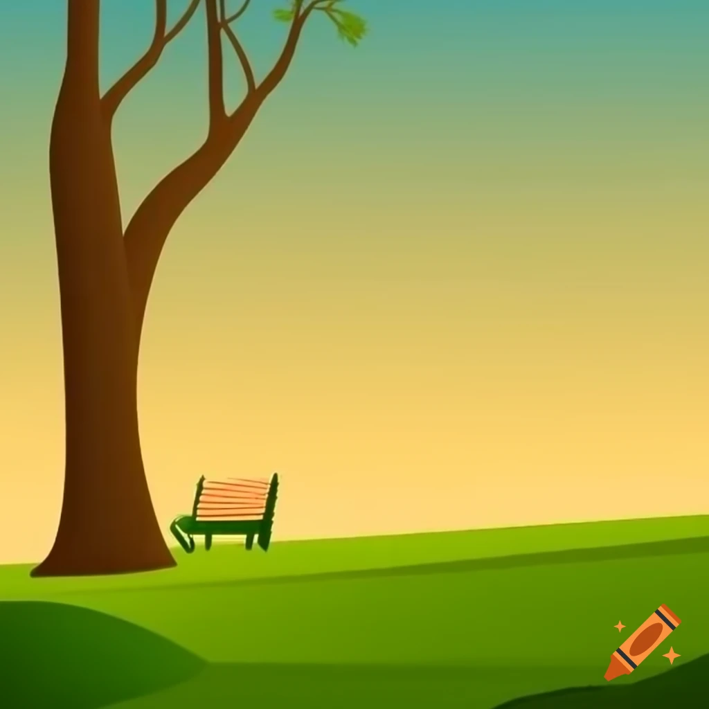 Scenic park at sunset with swaying trees and peaceful atmosphere on Craiyon