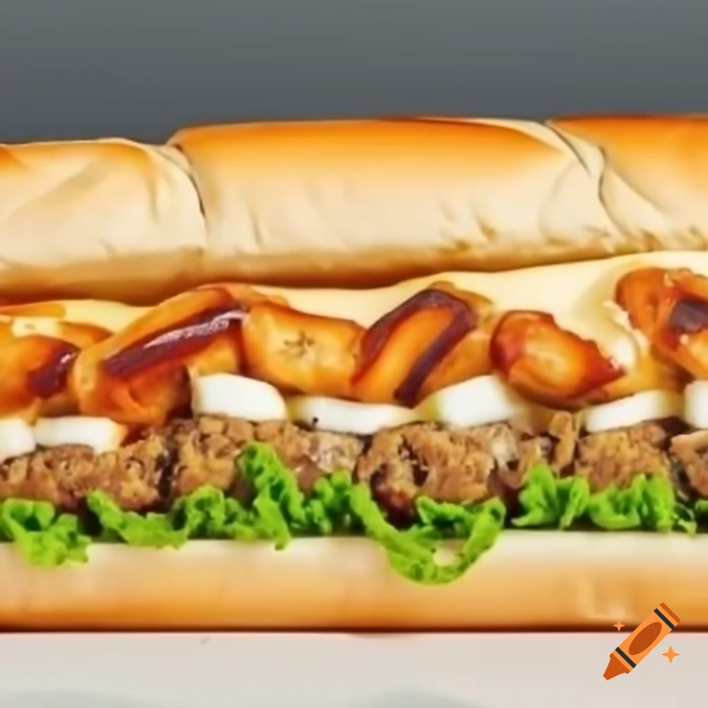 Subway-style teriyaki chicken sandwich on oregano parmesan bread