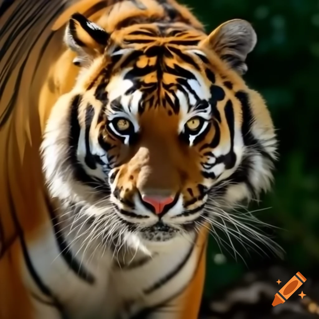 Beautiful male tiger standing majestically