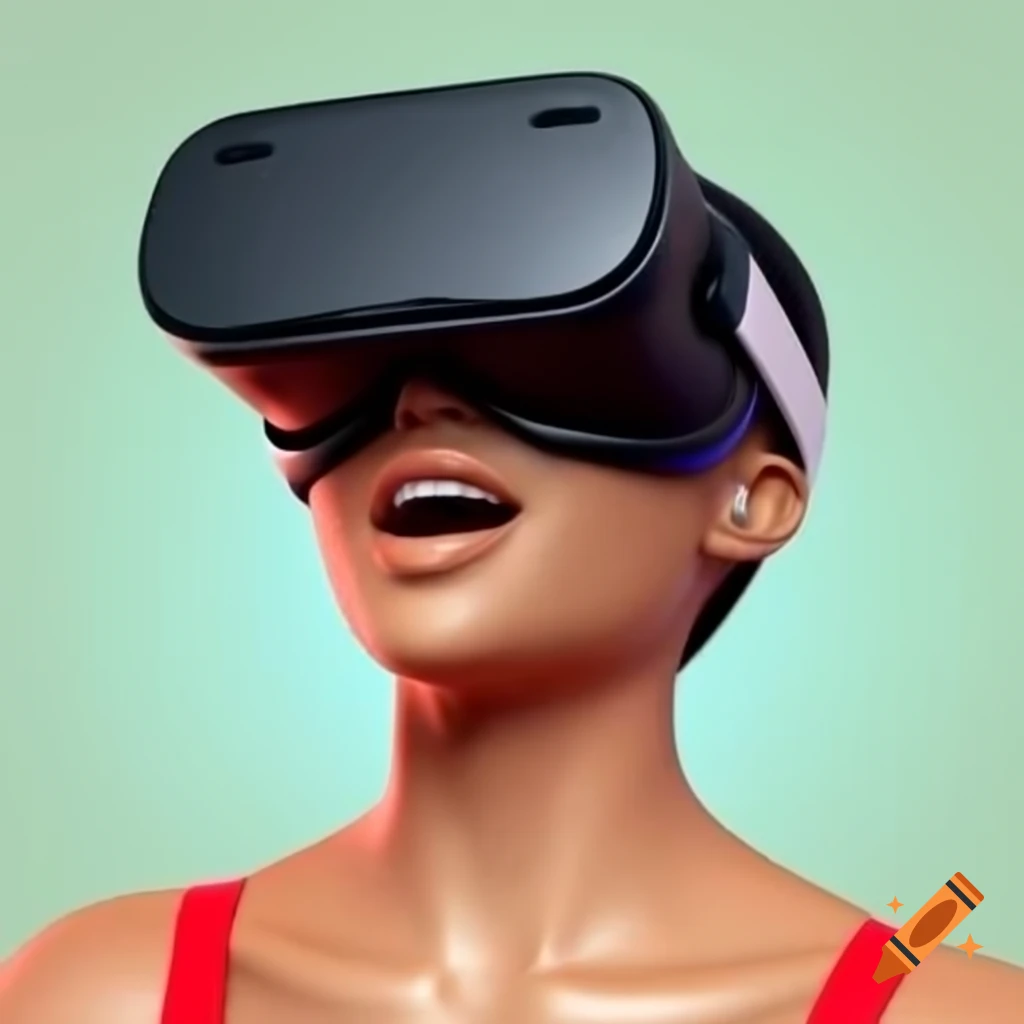 Virtual reality headset on a sleek surface