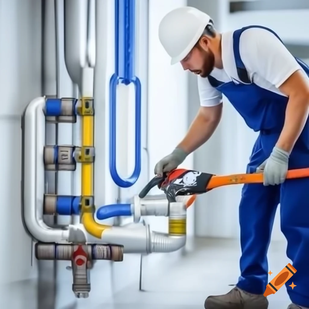 Expert plumbers using advanced technology for commercial plumbing installation