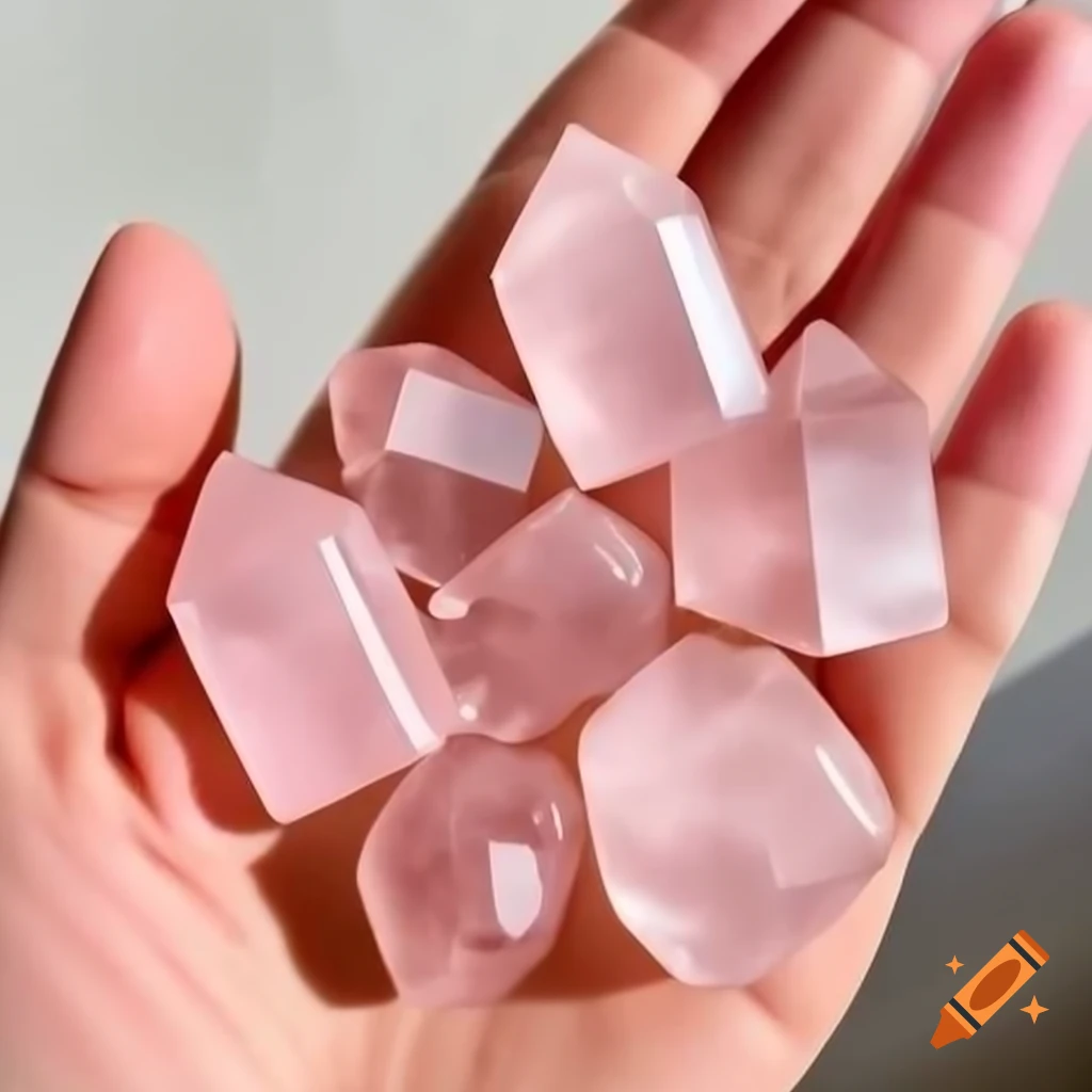 Rose quartz crystal with pink hue