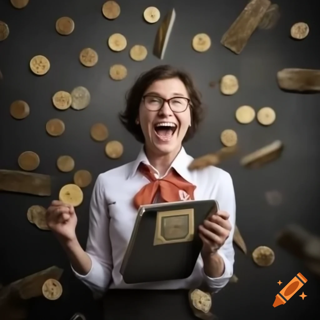 Teacher presenting academic tokens to hardworking student