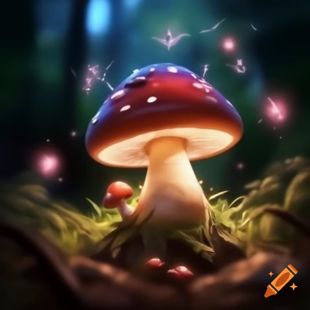 Magical glowing mushroom in an enchanted forest on Craiyon