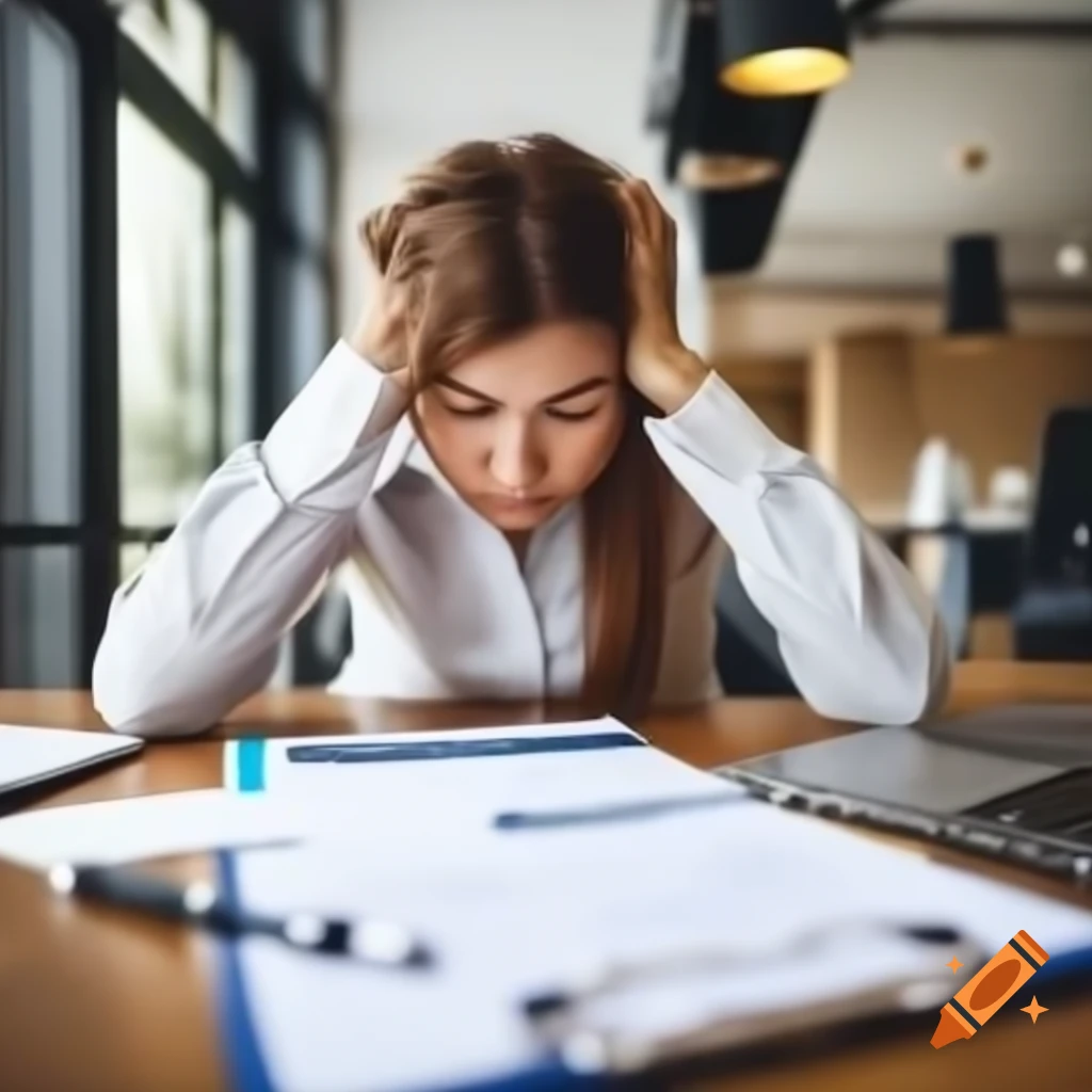 Person distressed while filling out job application under pressure