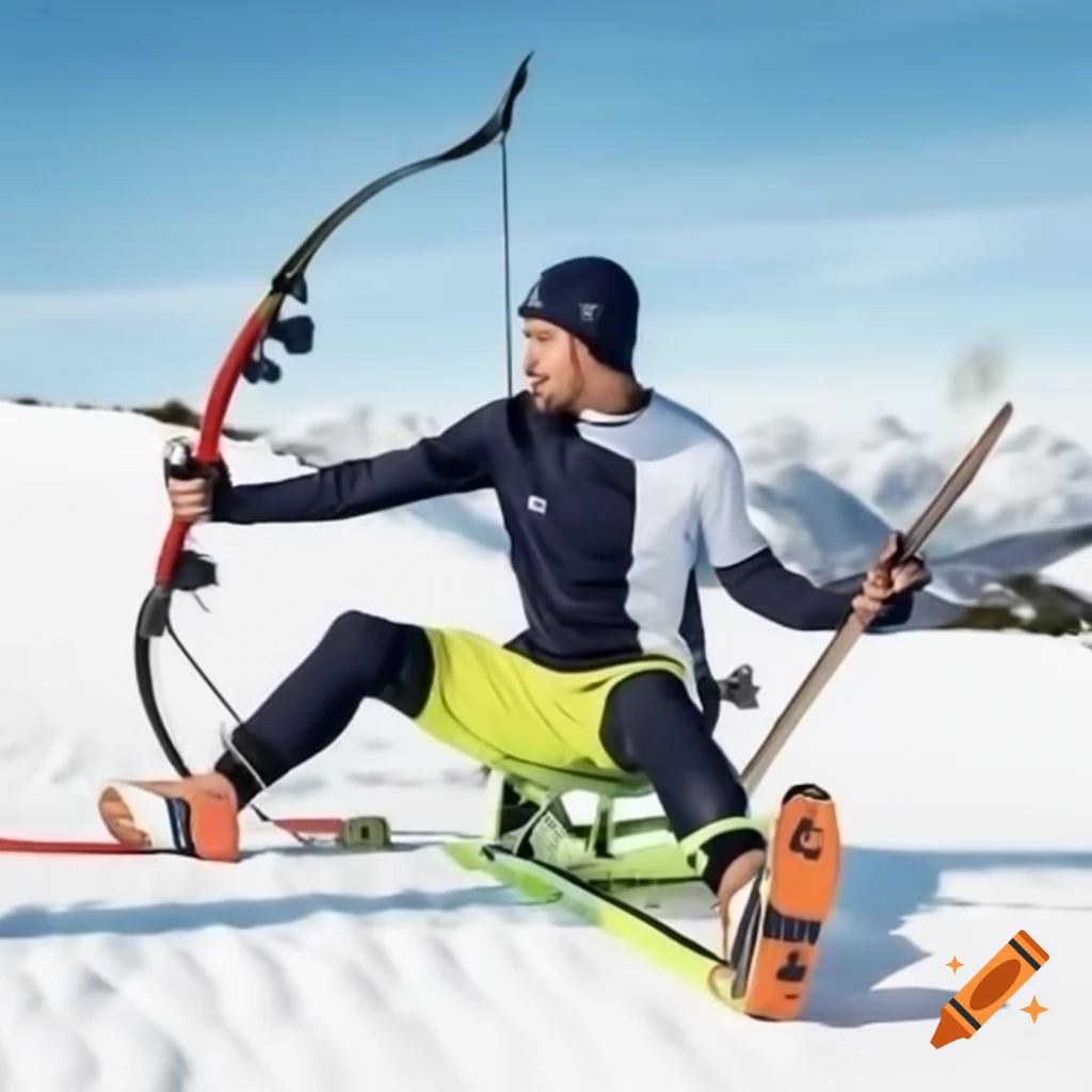 Combination of archery, soccer, skiing, tobogganing, and cross-country skiing