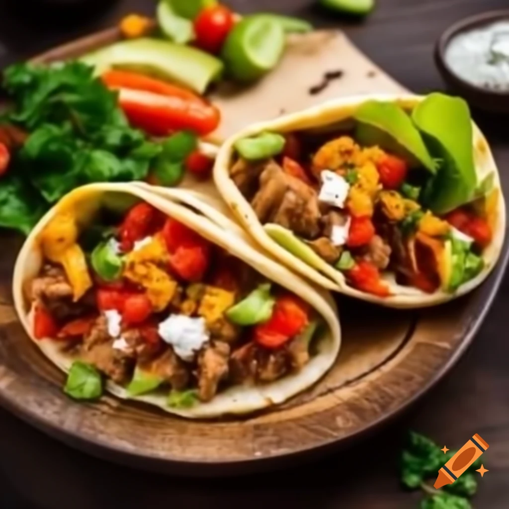 Whole wheat wrap with chicken, hummus, lettuce, cucumber, bell pepper, and olive oil