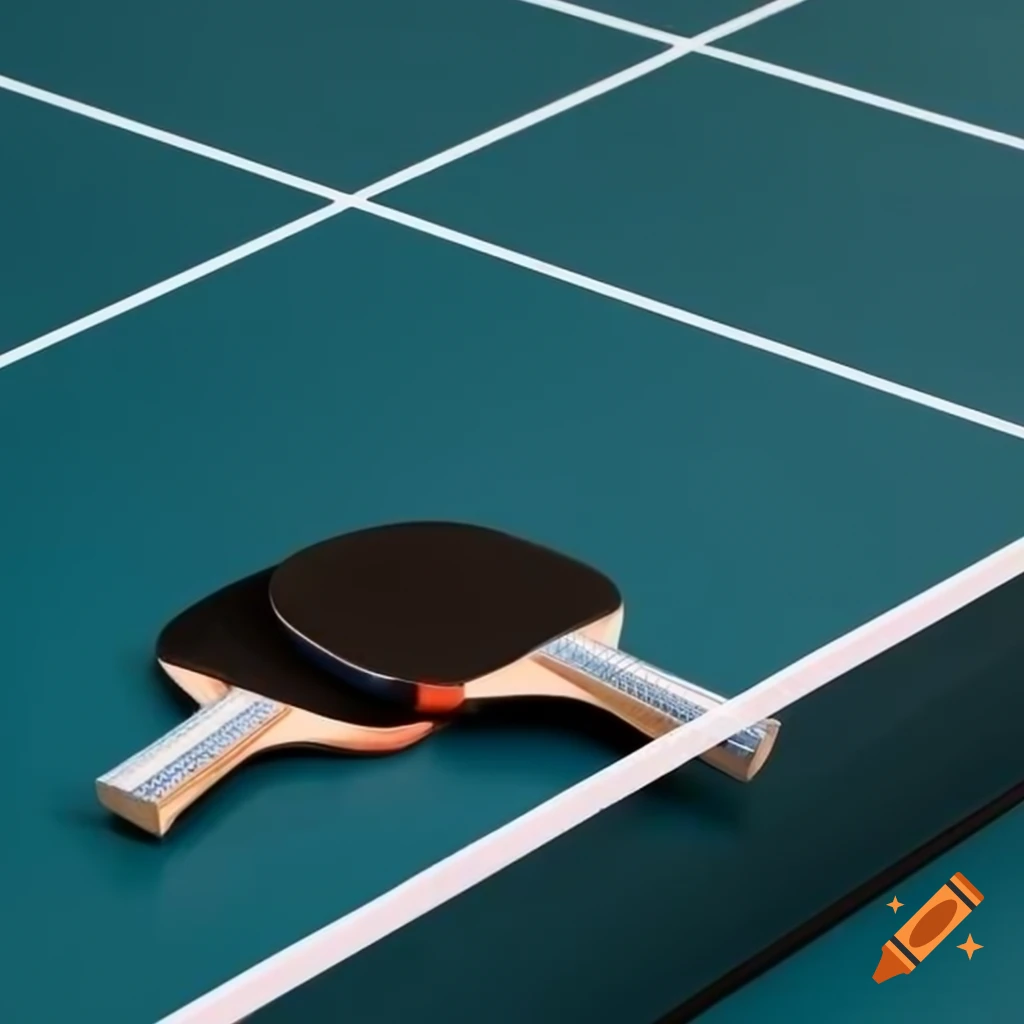 Table tennis game in action