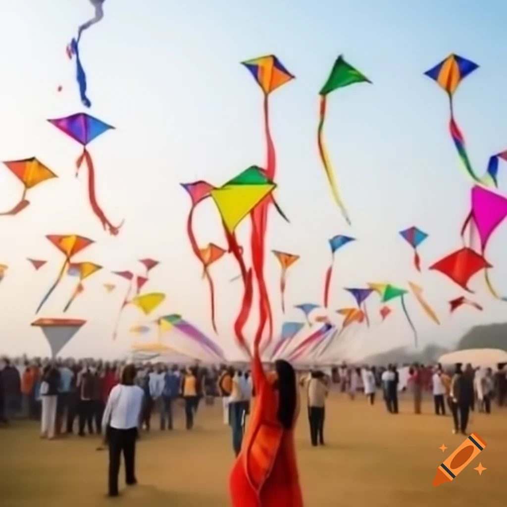 Spring Festival Basant Panchami celebration with kites