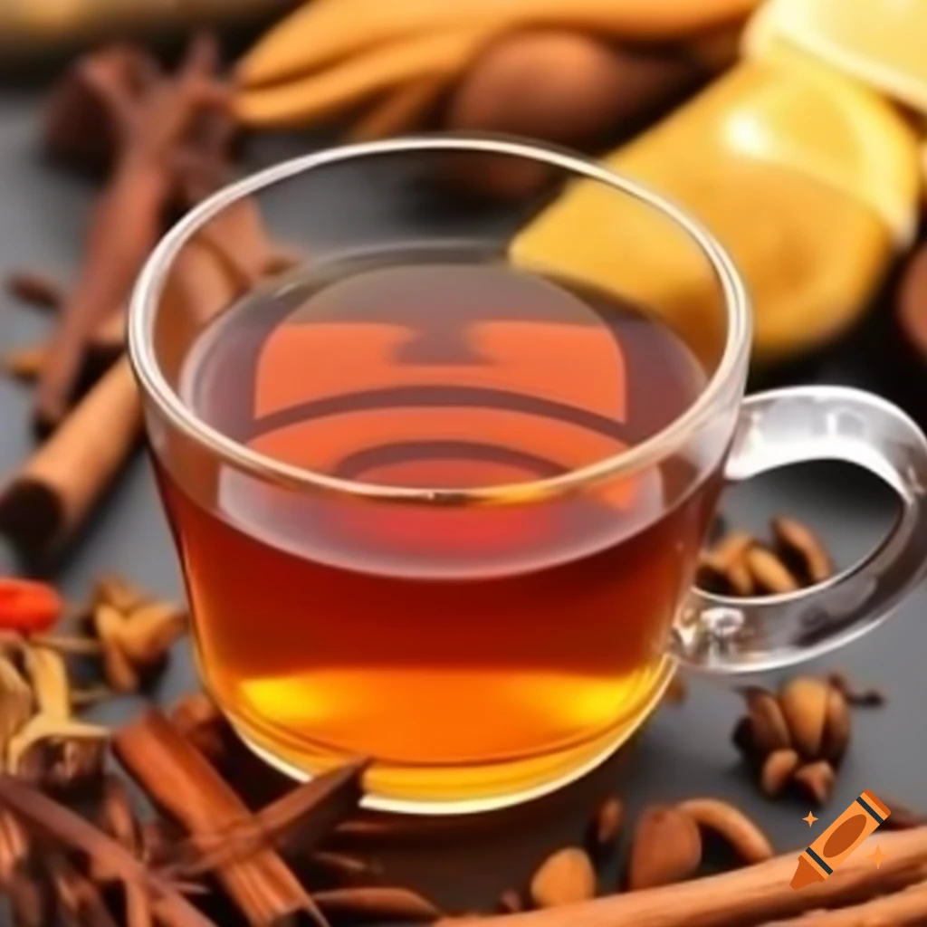 Masala tea with spices and ingredients