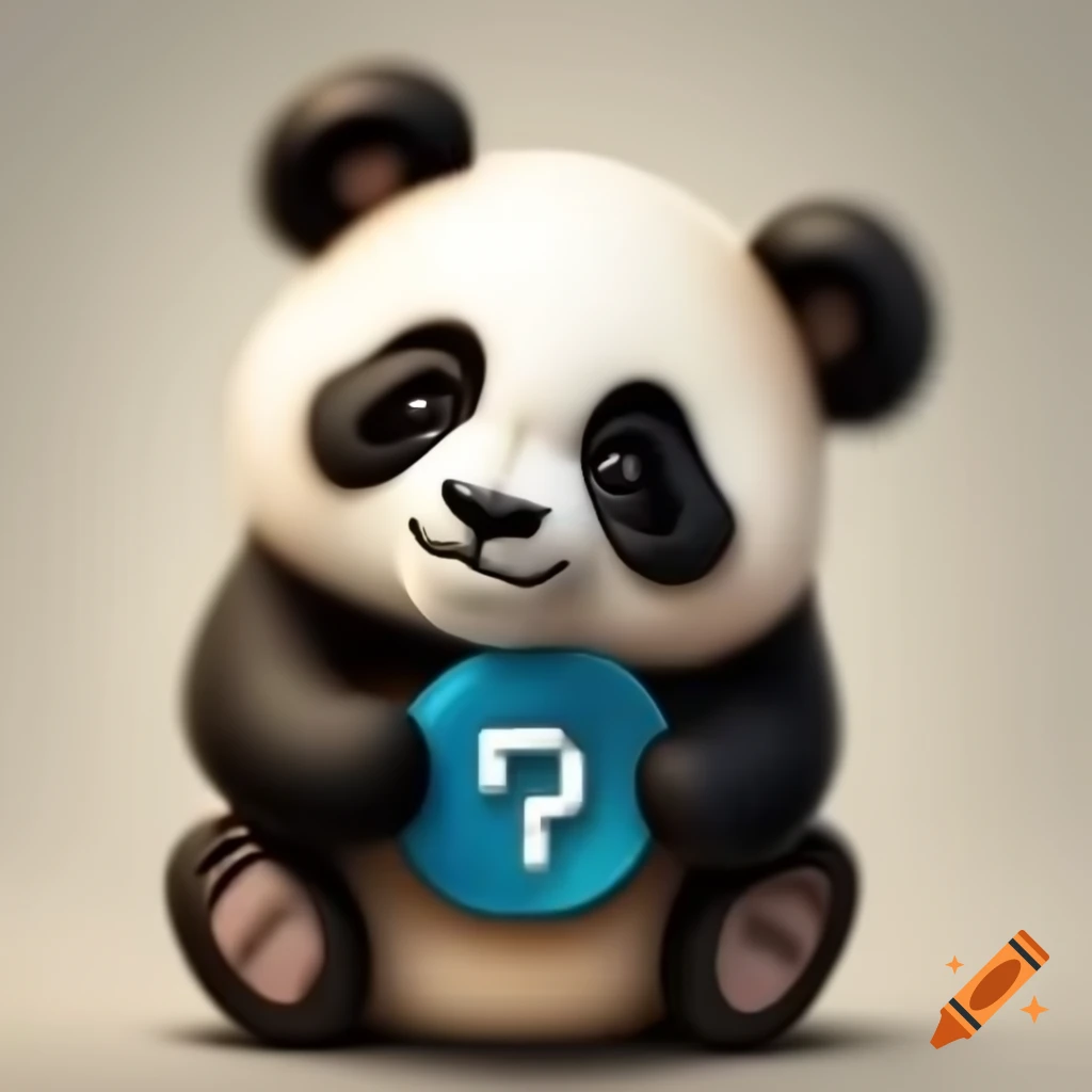 Chibi panda holding Roblox symbol