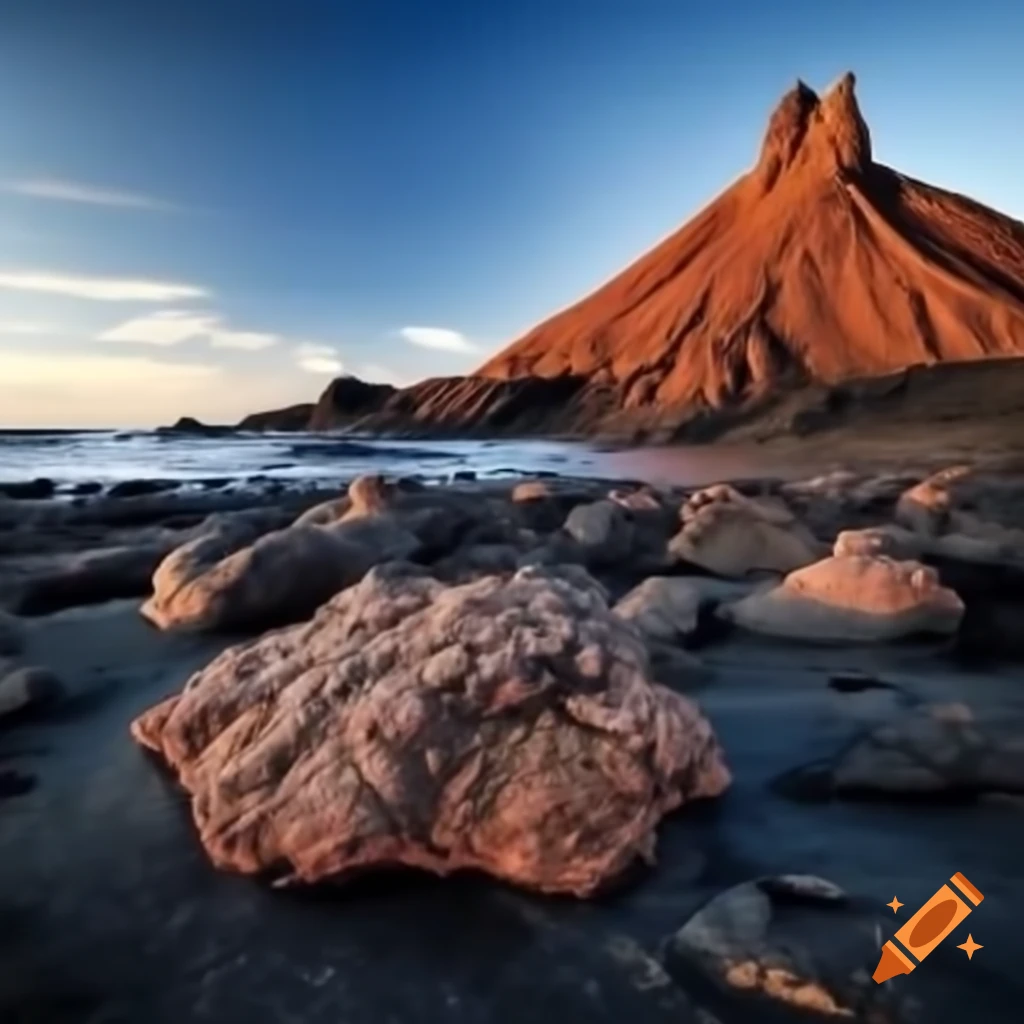 Detailed view of Azorean volcanic rock and sea