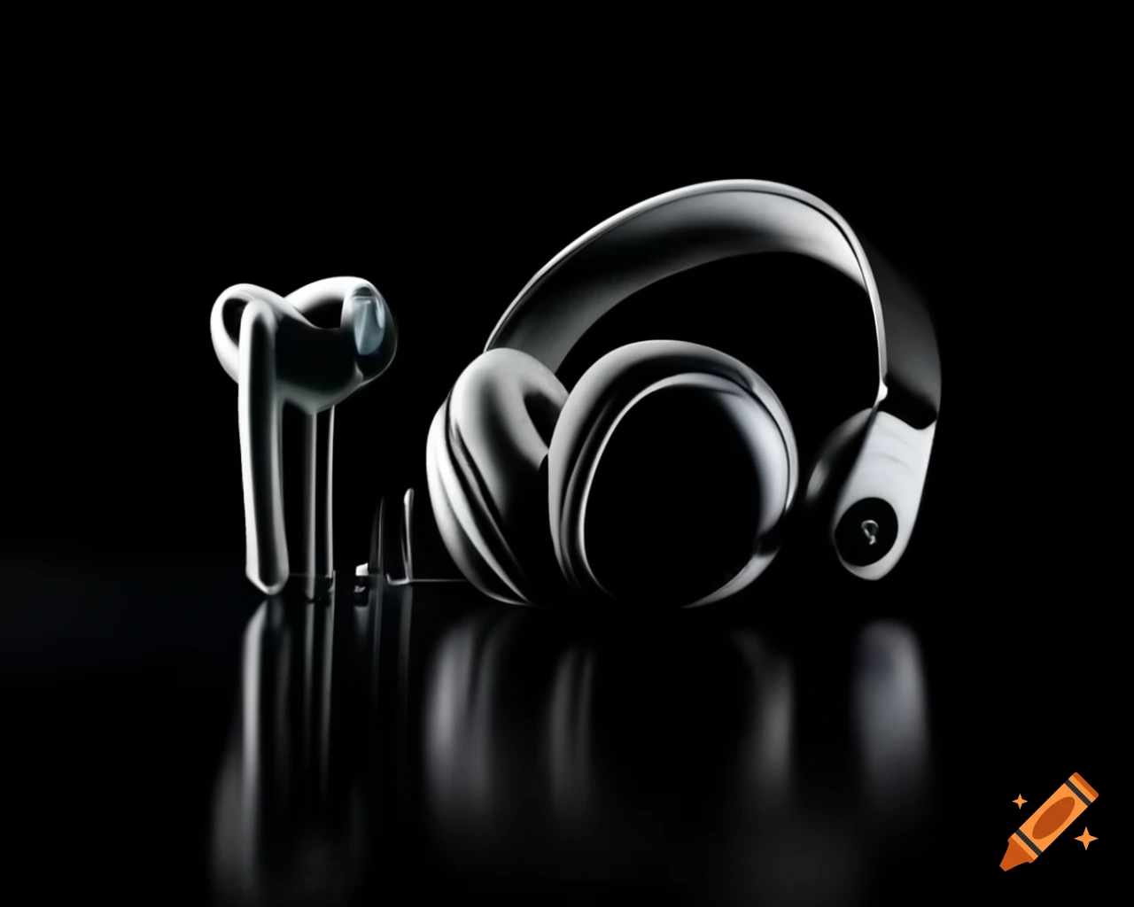 Various audio equipment including headphones and speakers