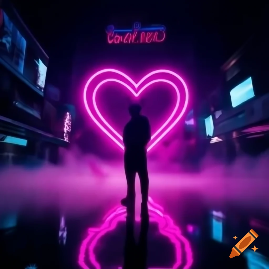 Hyper realistic futuristic neon pink and purple cityscape at midnight