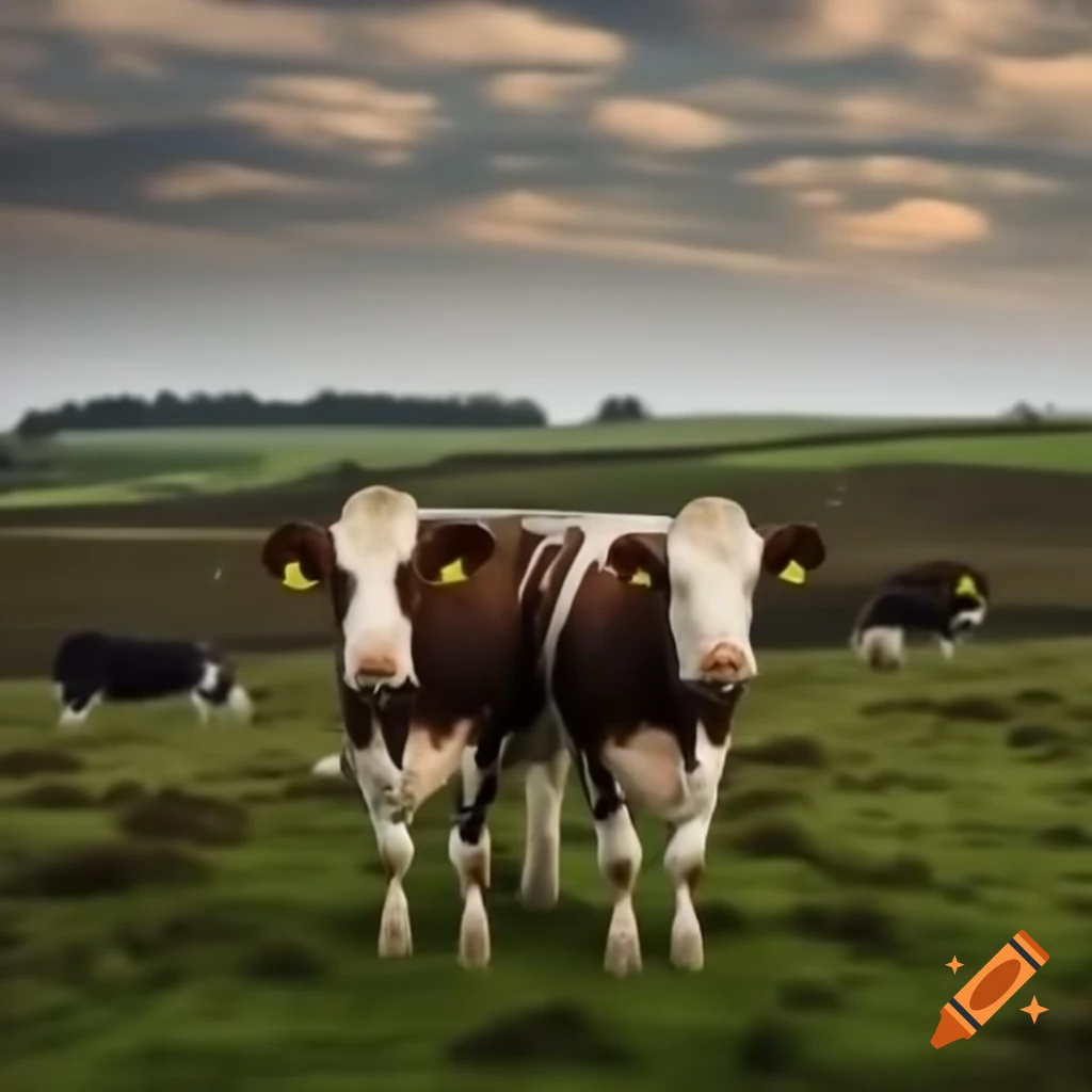 Serene natural landscape with cows and pure scenery