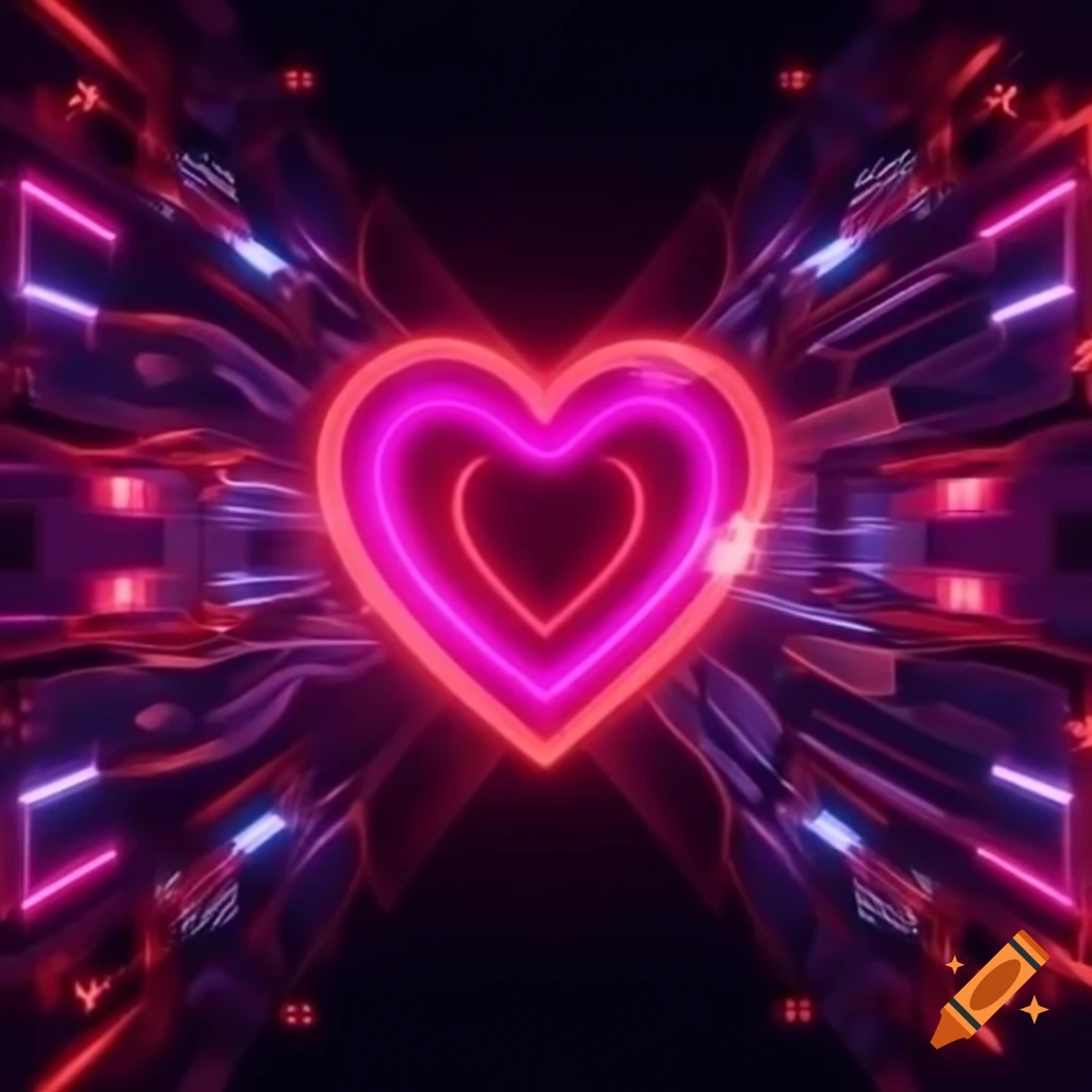 Futuristic Valentine's Day image with glowing typography for 'February'