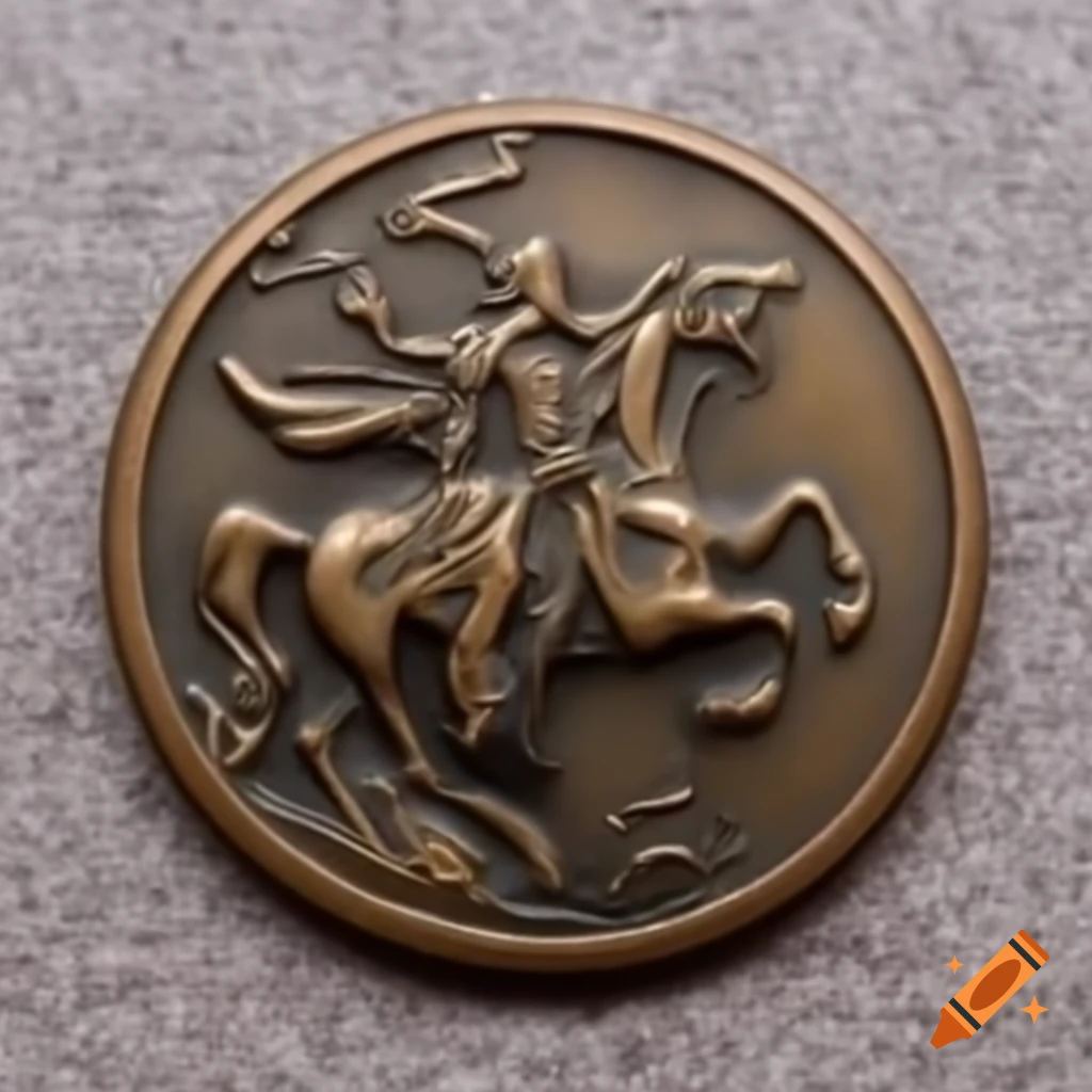 Viking fantasy bronze coin with intricate designs