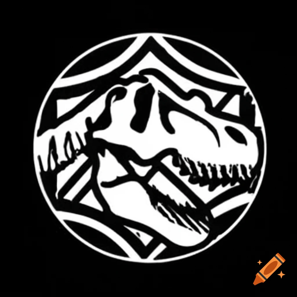 Black and white logo inspired by Jurassic Park with CNE PARIS text