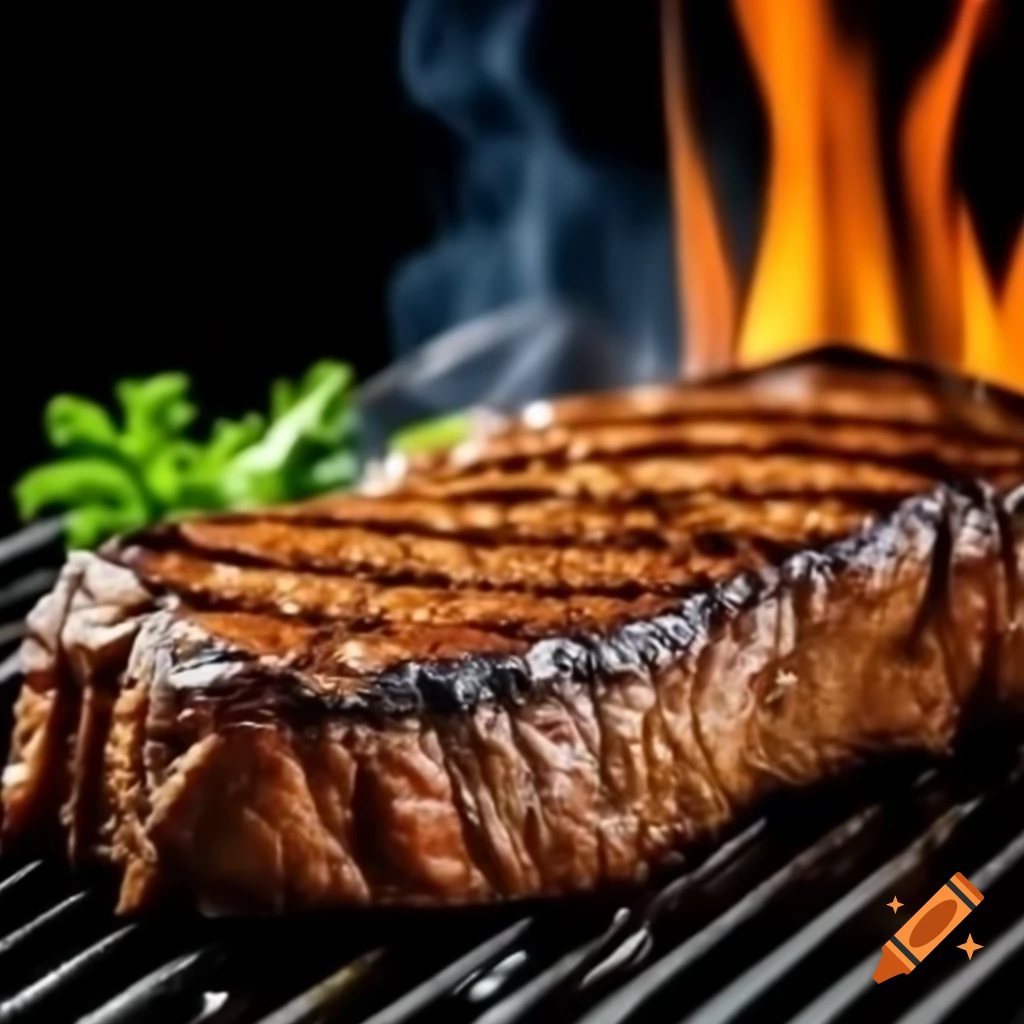 Delicious grilled steak with vibrant char marks